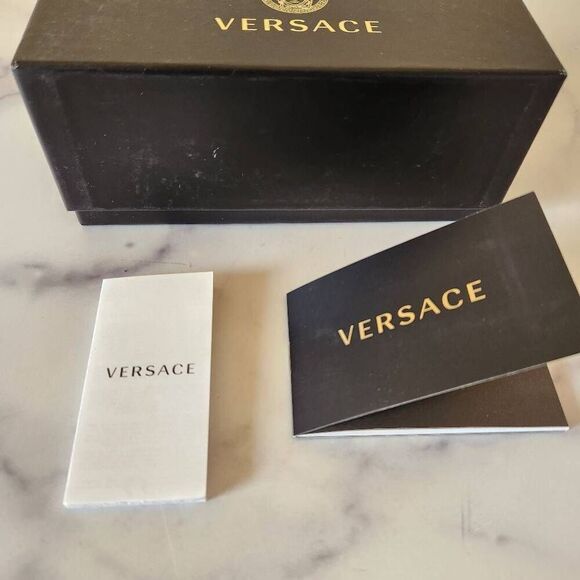 Versace black empty sunglasses rectangular storage high fashion box - Picture 2 of 6